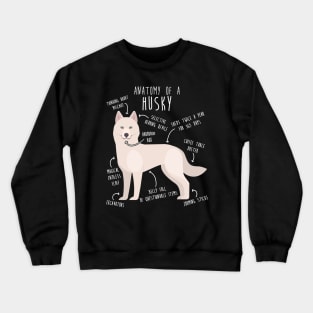 White Siberian Husky Dog Anatomy Crewneck Sweatshirt